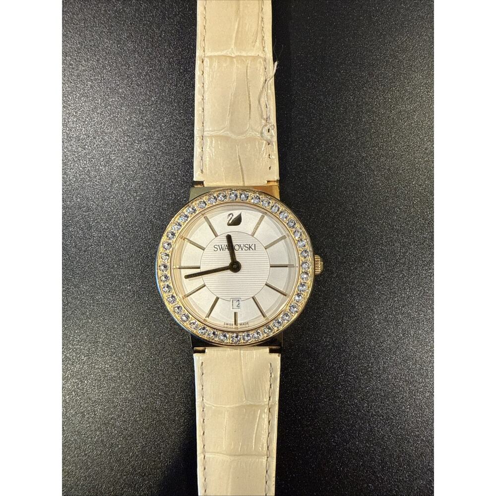 Swarovski Citra Sphere Ladies Watch Gold-Tone Crystal Bezel (Needs Battery)